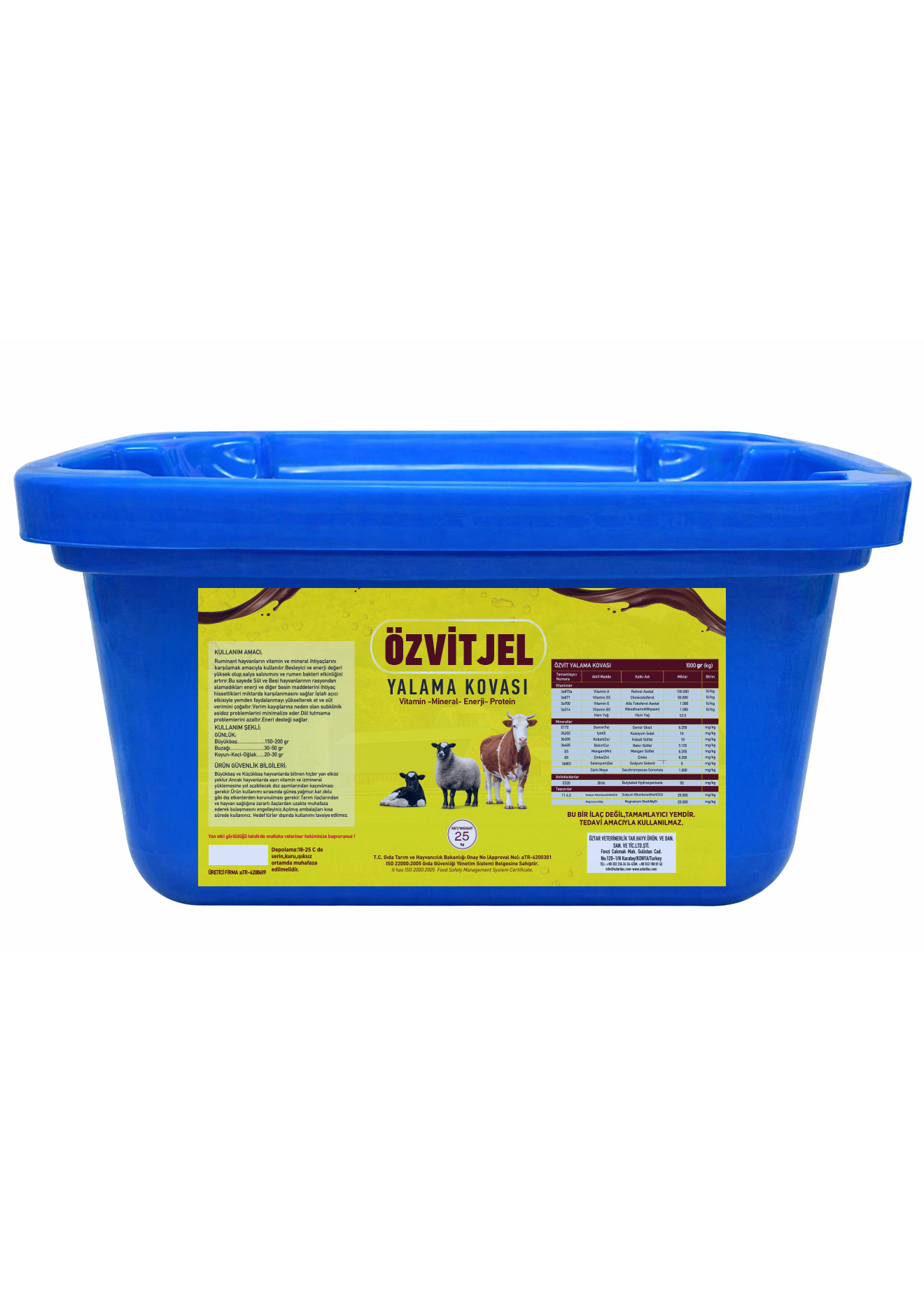 Yalama Kovası 25 KG Mavi